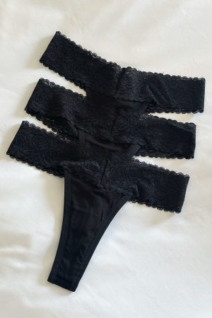 To Hold You 3-Pack Underwear Set Black
