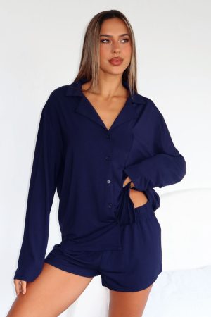 Dreamscape Long Sleeve Pyjama Set Navy