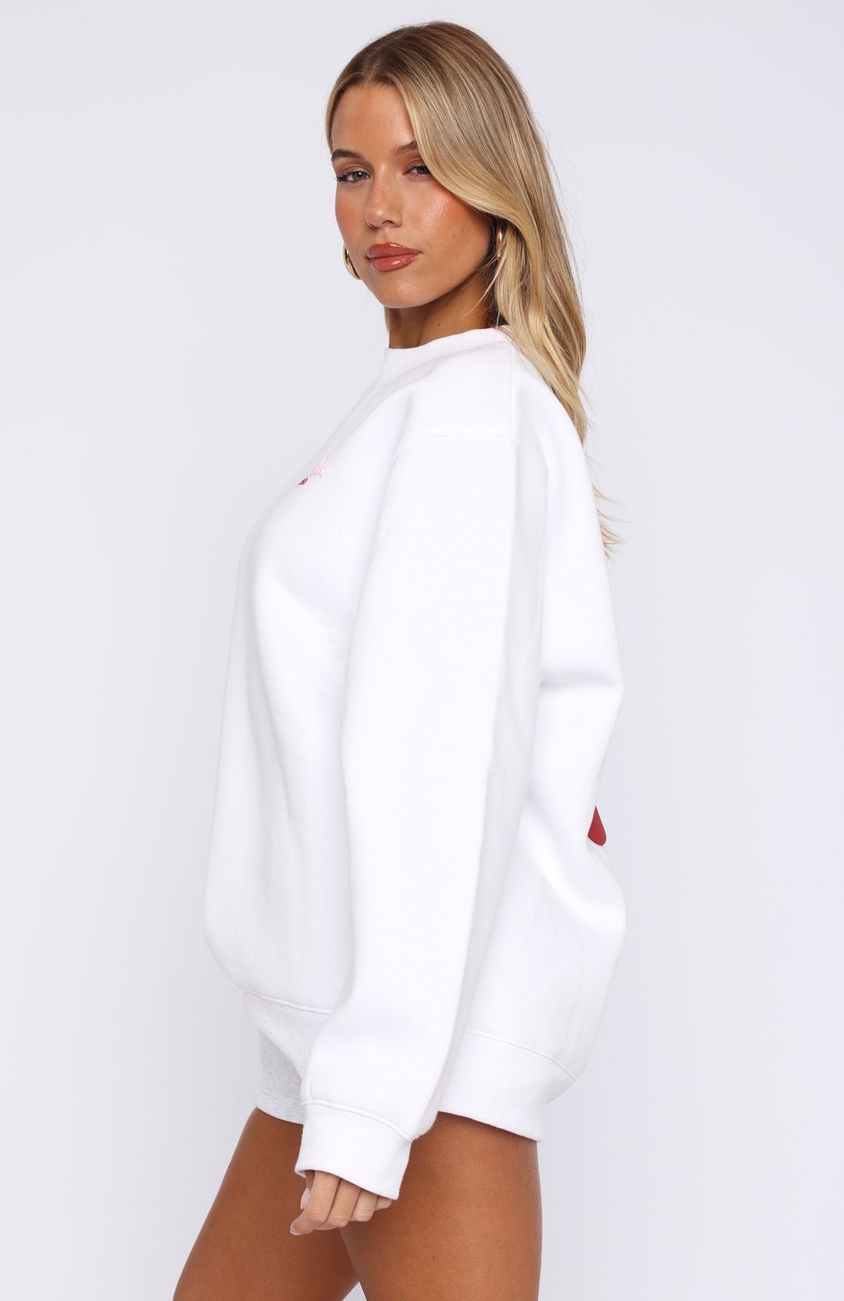 Fell So Hard Oversized Sweater White - Image 3