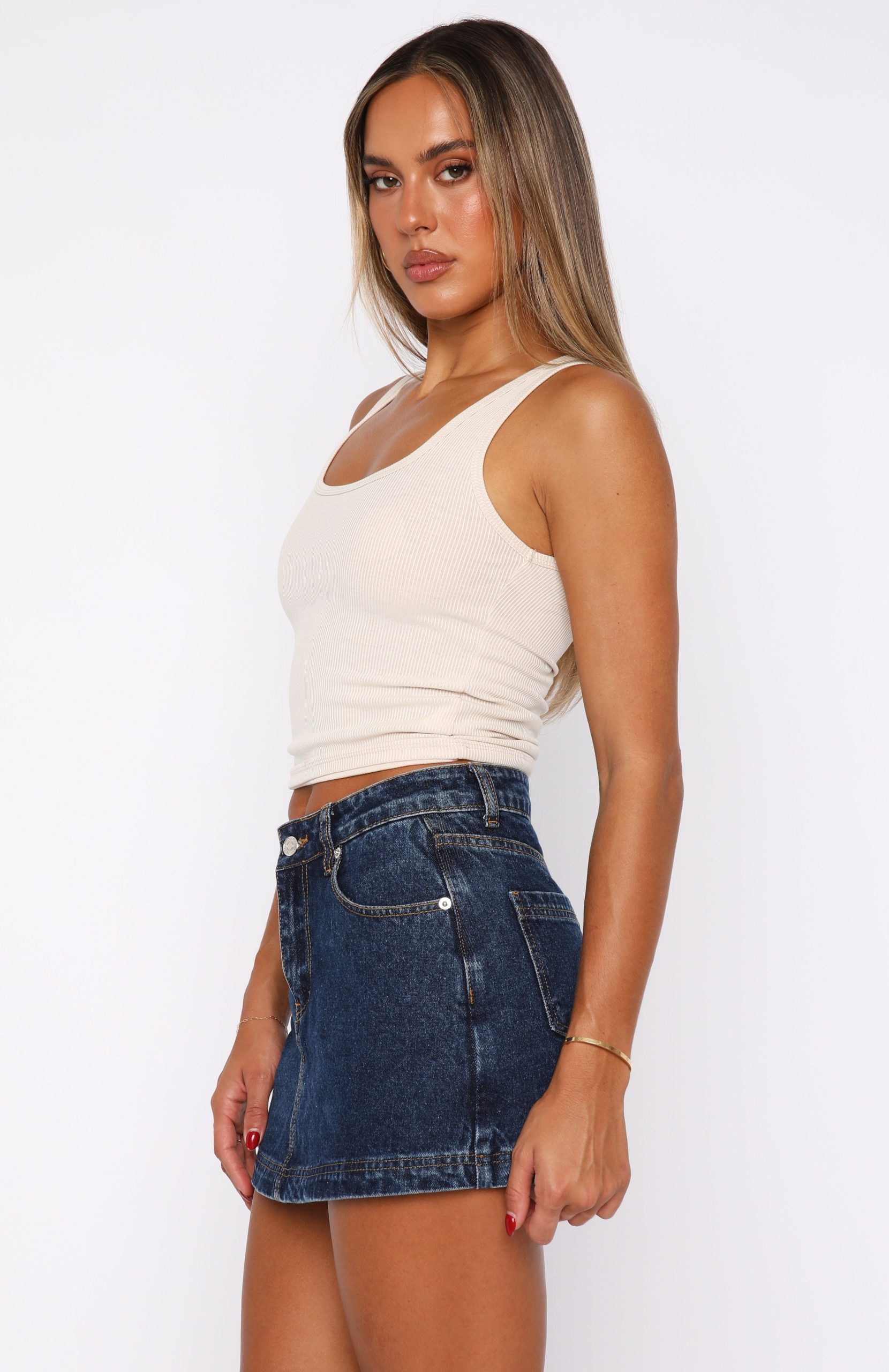 All Your Problems Denim Skort Dark Blue - Image 3