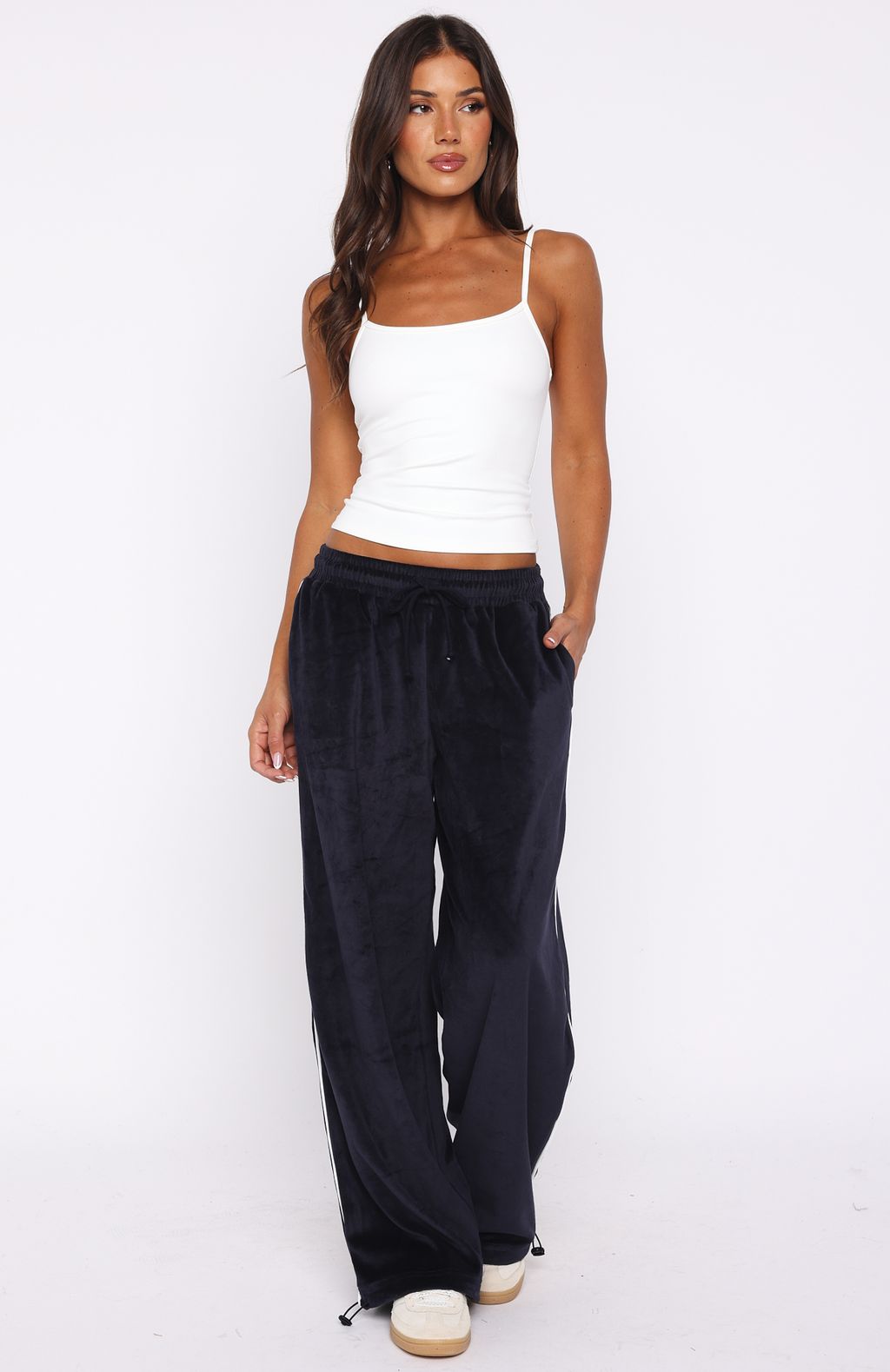 Soul Fire Velour Pants Navy - Image 2