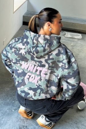 Offstage Printed Oversized Hoodie Washed Camo