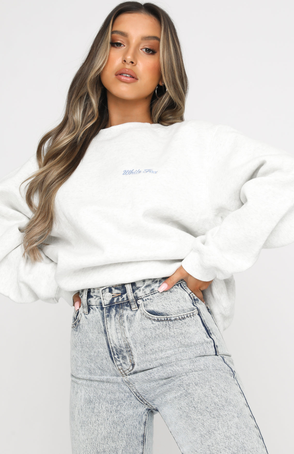 Steal Your Heart Oversized Sweater Grey Marle - Image 2