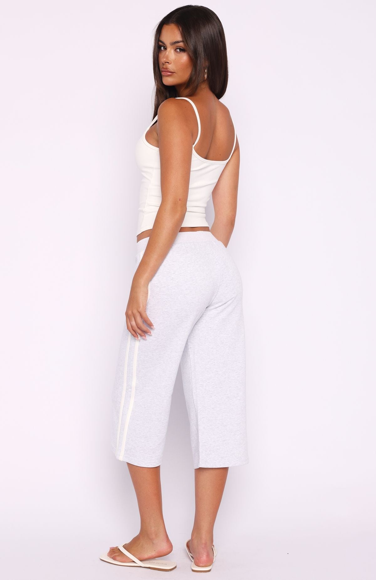 Stuck In A Daze Capri Track Pants Grey Marle - Image 4