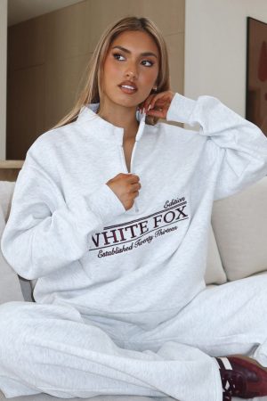 Standing My Ground Zip Front Sweater Grey Marle