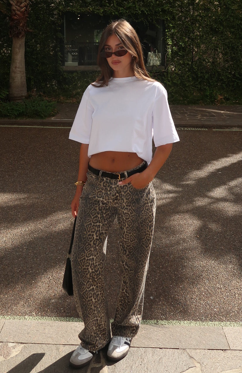 Stella Low Rise Wide Leg Jeans Leopard - Image 9