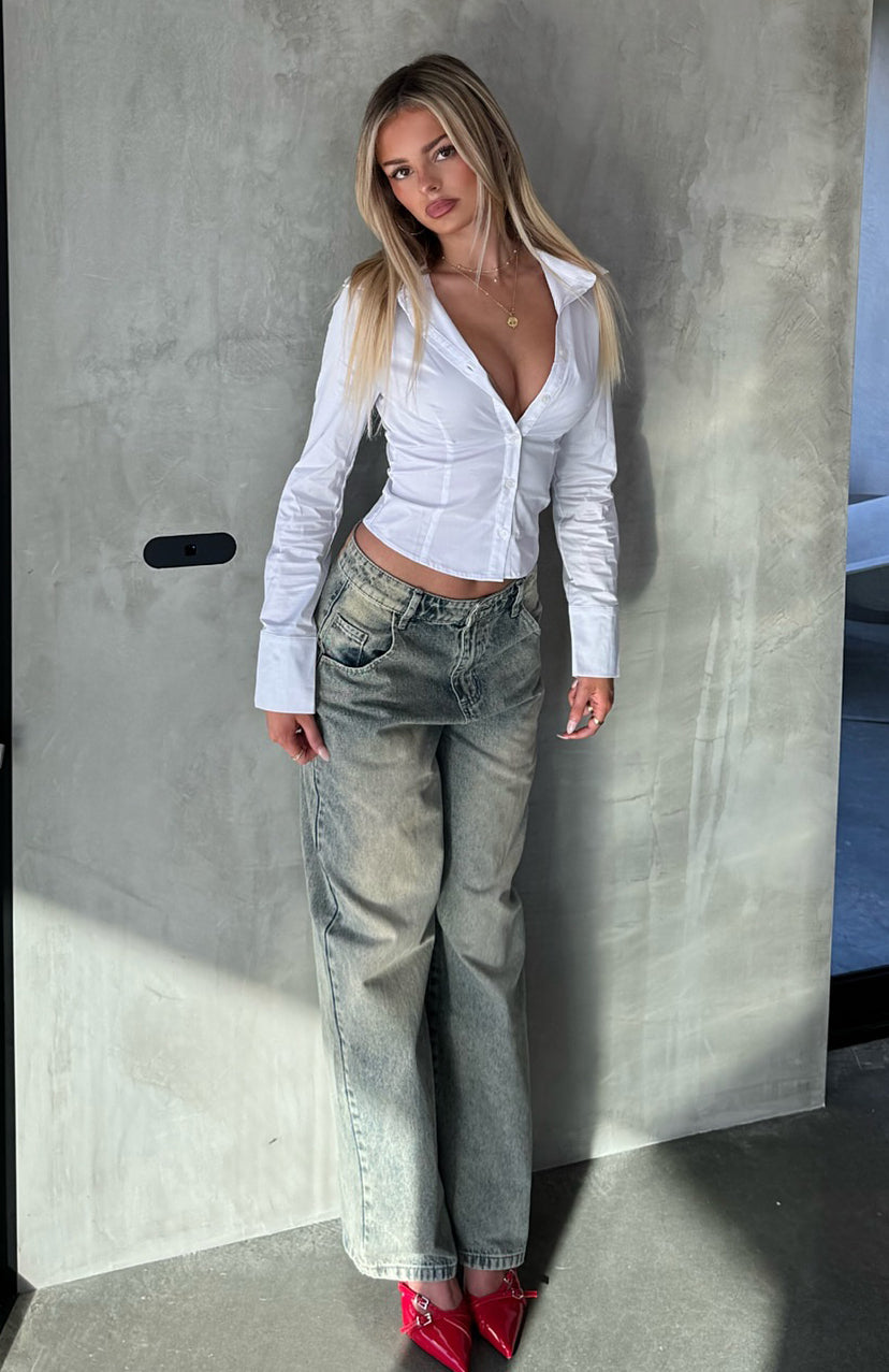 Office Siren Long Sleeve Shirt White - Image 7