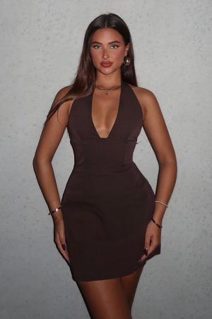Feelings For You Mini Dress Chocolate