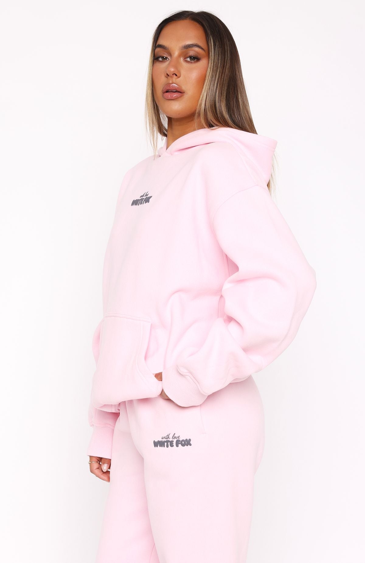 With Love In The Moment Oversized Hoodie Pink - Image 3