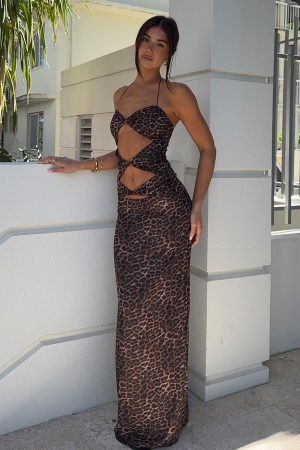 Baby Of Mine Halter Maxi Dress Exotic Spot