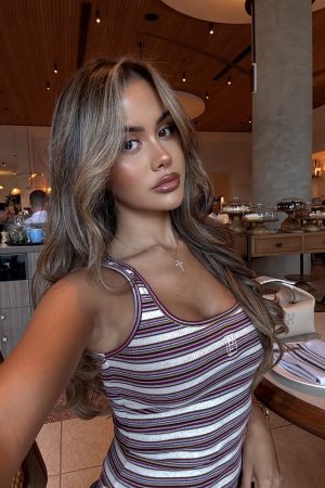 Escape Mode Tank Top Maple Bloom Stripe