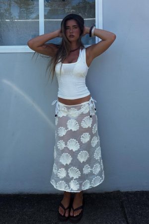 Hot Nights Midi Skirt Cream