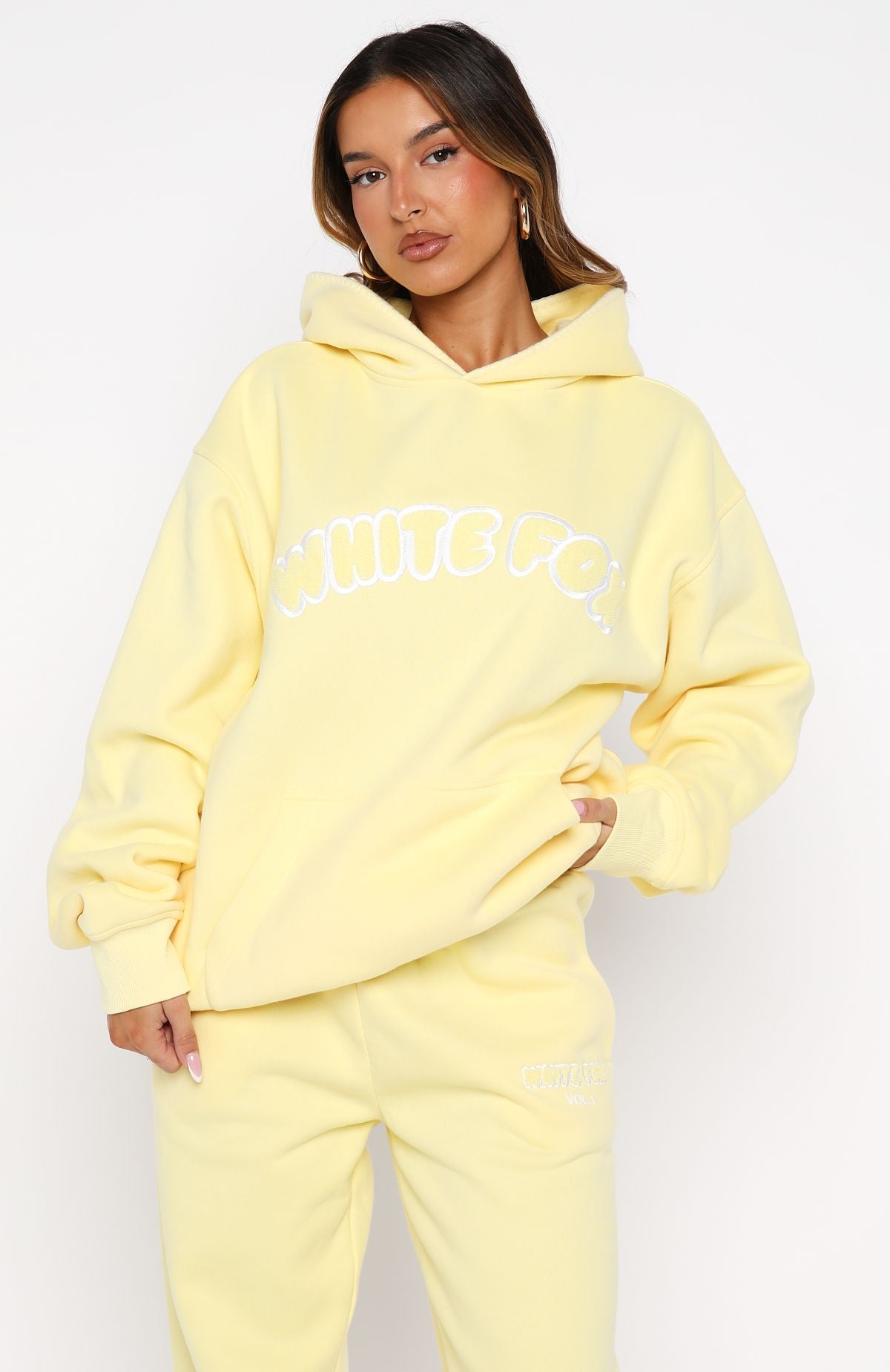 Vol. 1 Front Graphic Oversized Hoodie Lemon - Image 3