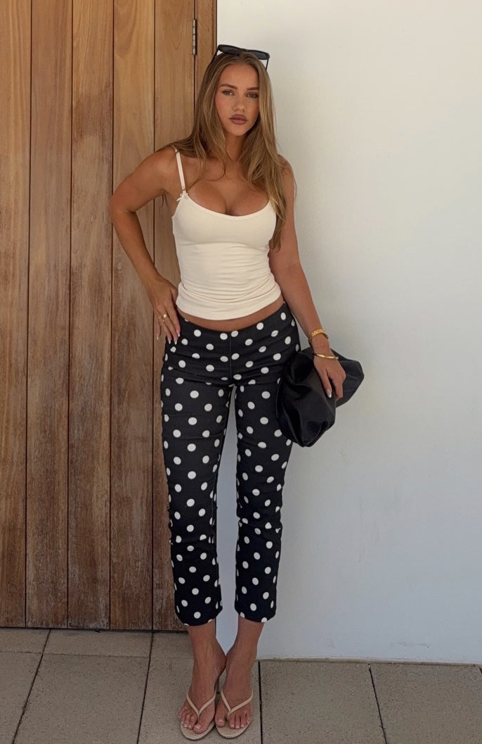 Sweetie Darling Capri Pants Black/White Polka Dot - Image 7