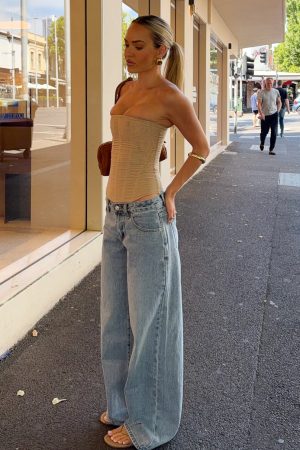 Maeve Low Rise Wide Leg Jeans Light Blue