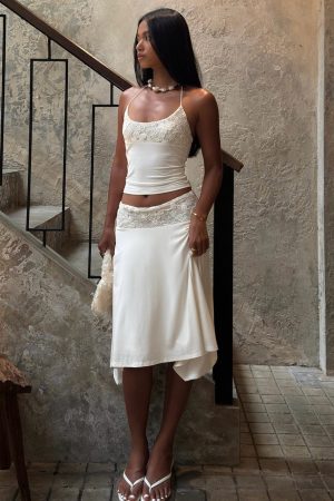 Cool Chaos Midi Skirt Off White