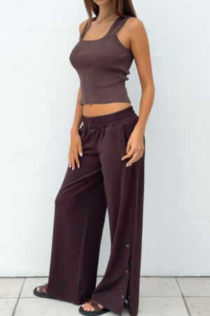 Our Bridges Burned Wide Leg Pants Chocolate