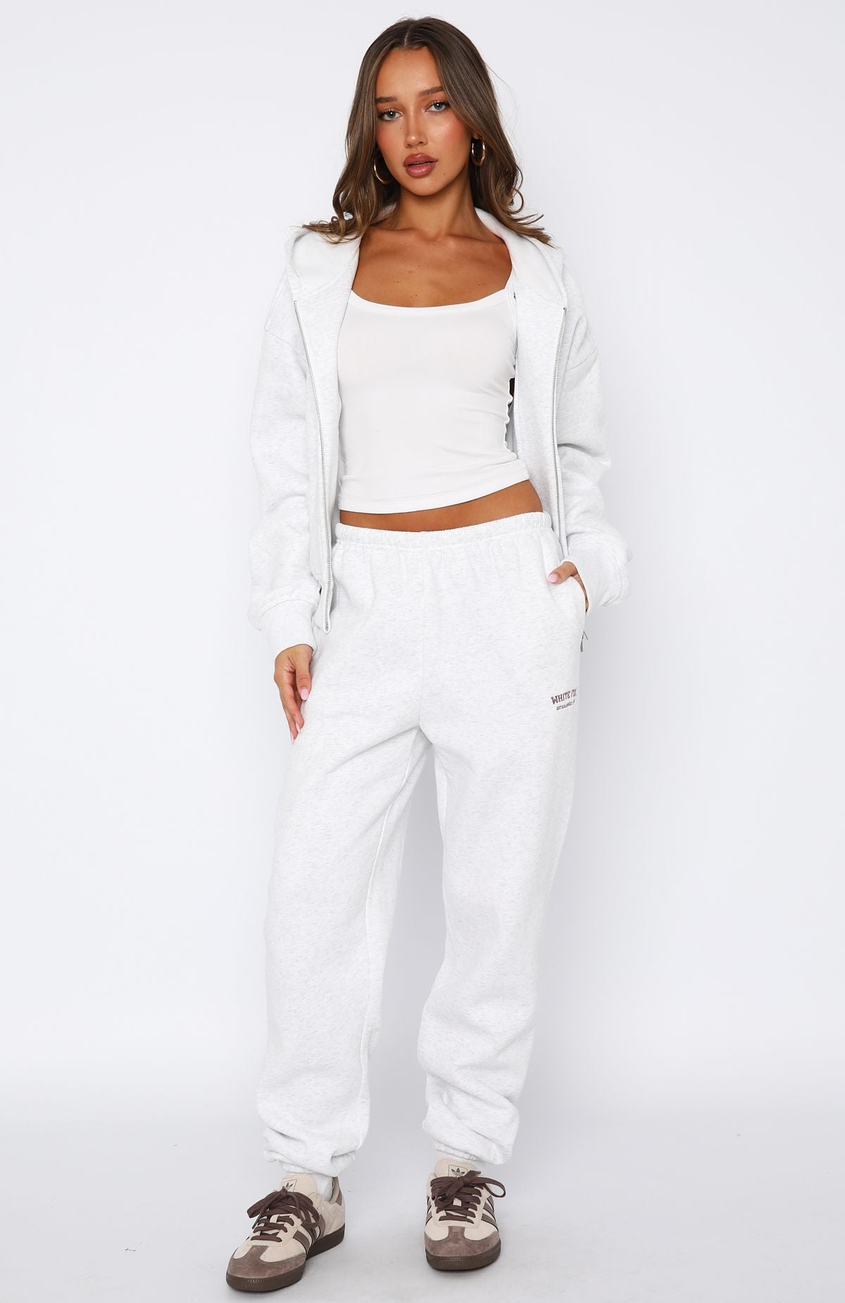 Can't Miss It Sweatpants Grey Marle/Rose Gold - Image 2