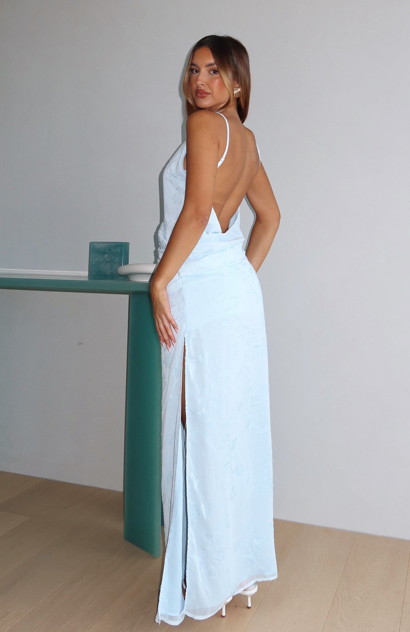 Soft But Sharp Maxi Dress Sky Blue - Image 2