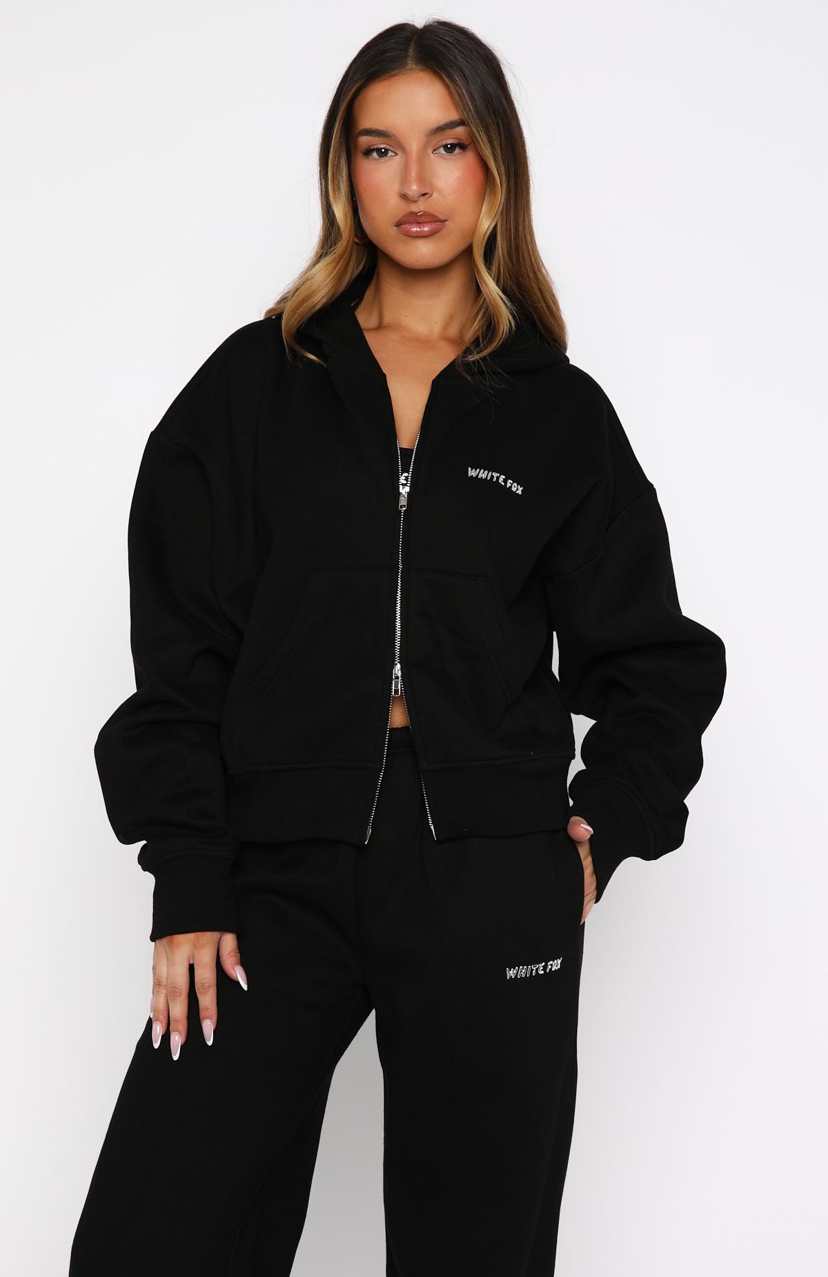 Test Drive Boxy Zip Front Hoodie Black - Image 2