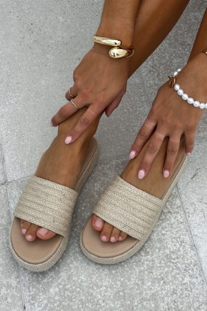 Lush Life Slides Natural Woven
