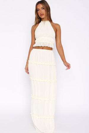 No Contact Maxi Skirt Off White