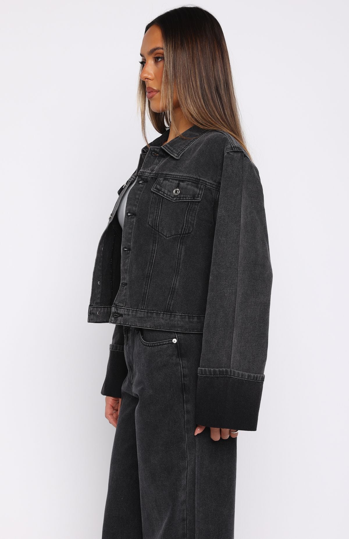 Charlotte Denim Jacket Black Acid - Image 4