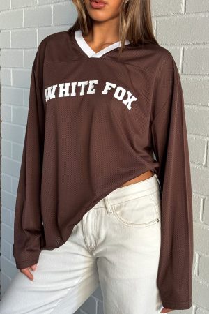 Ahead Of Schedule Long Sleeve Oversized Jersey Chocolate