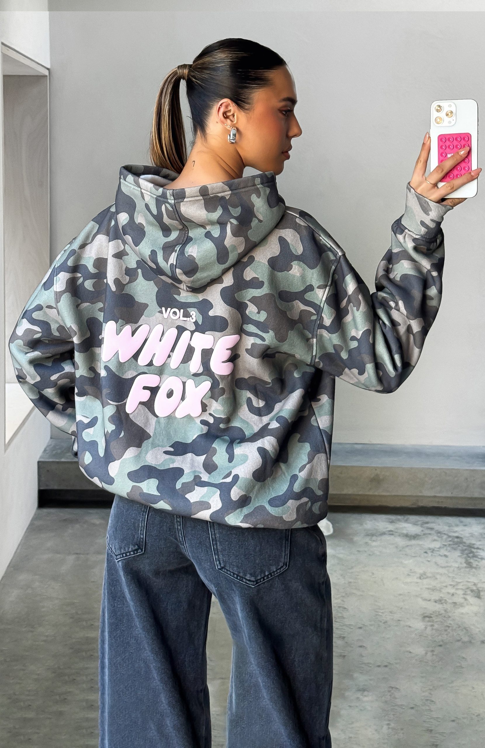 Offstage Printed Oversized Hoodie Washed Camo - Image 6