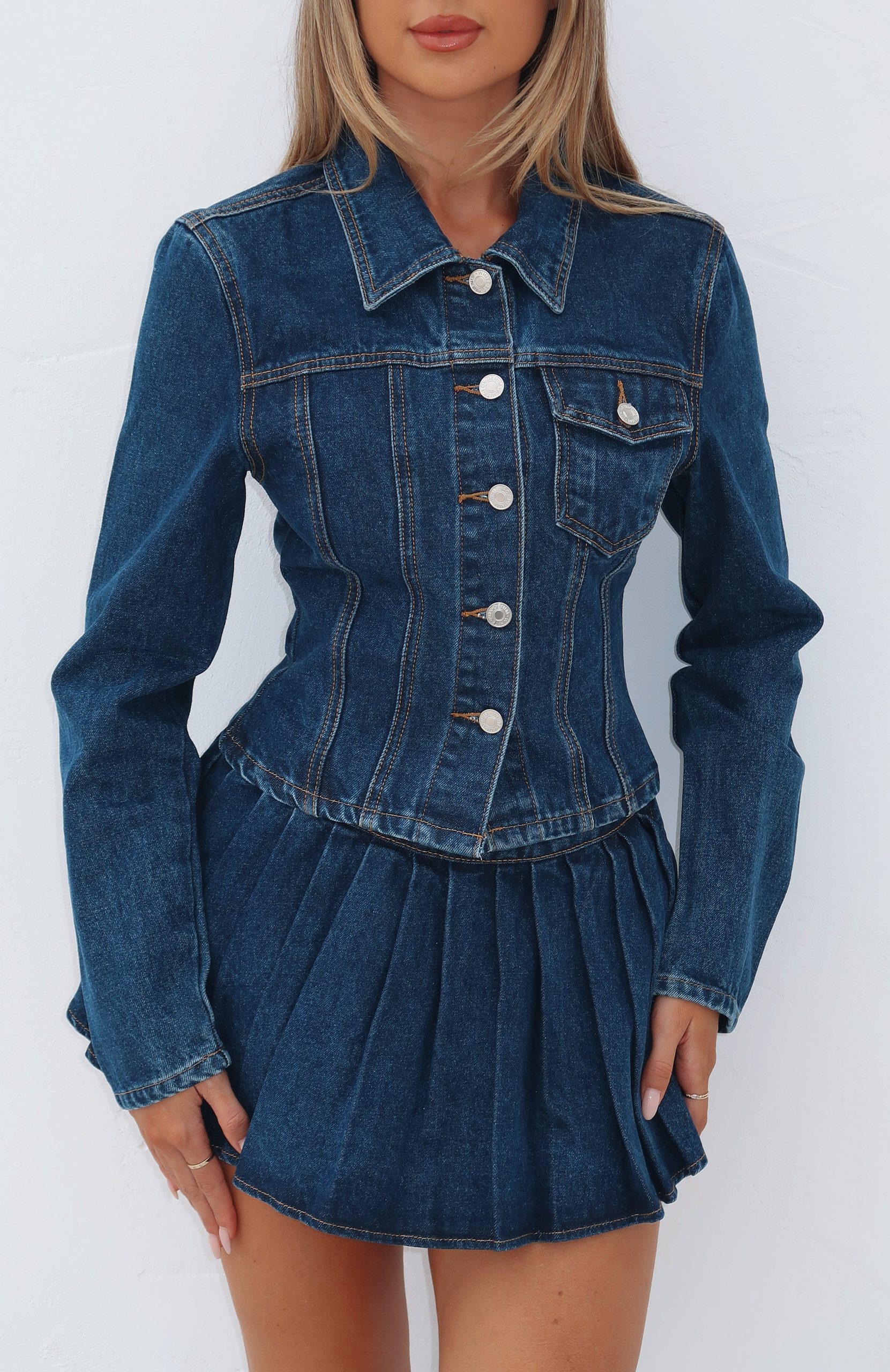 Ayla Denim Jacket Dark Blue - Image 2