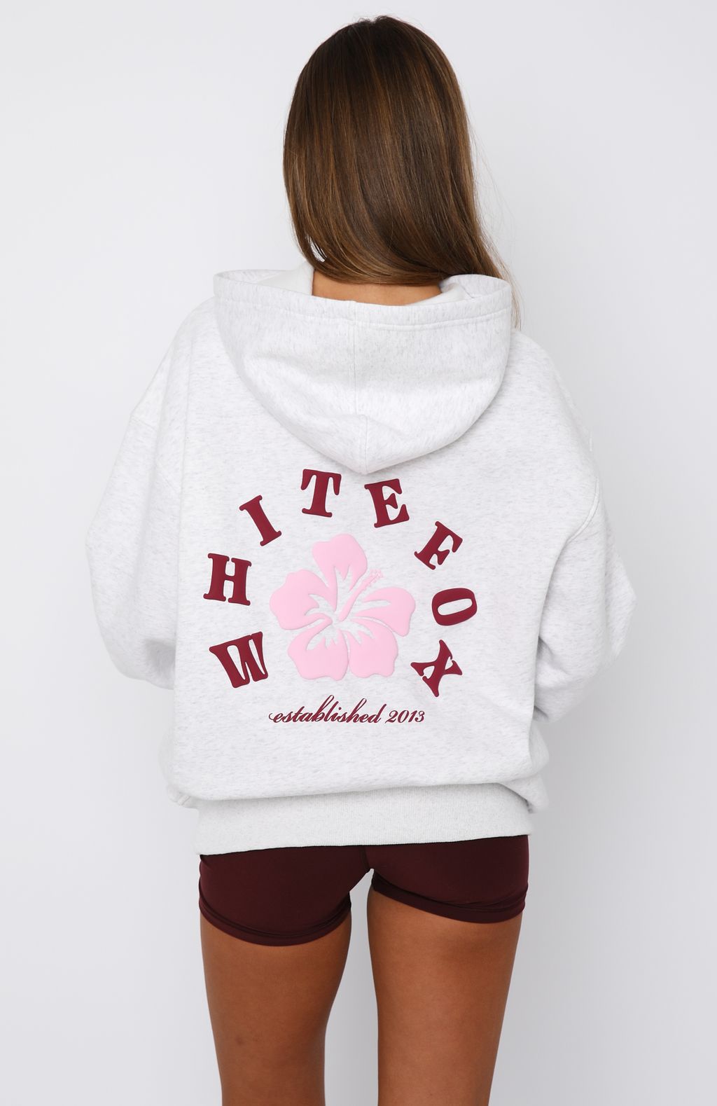 Keep Blooming Oversized Hoodie Grey Marle - Image 4