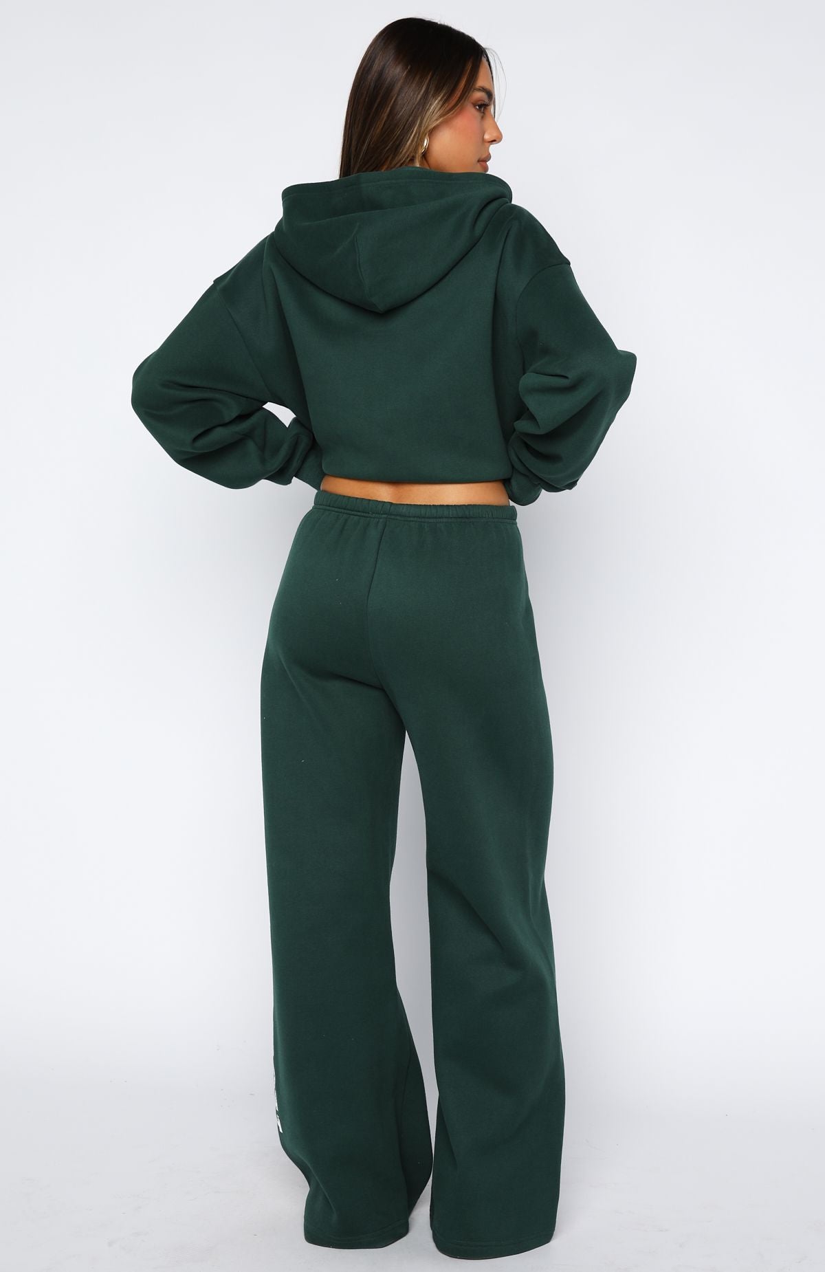 Brand New Start Wide Leg Sweatpants Forest Green - Image 4