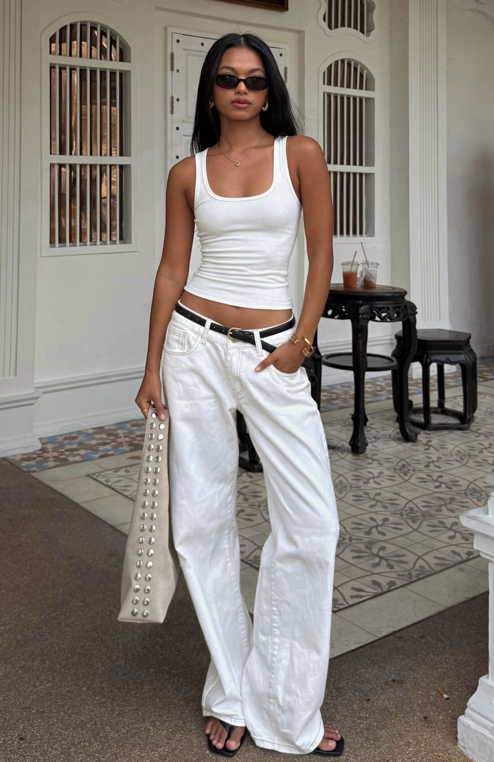 Bring The Style Low Rise Wide Leg Jeans Off White - Image 10