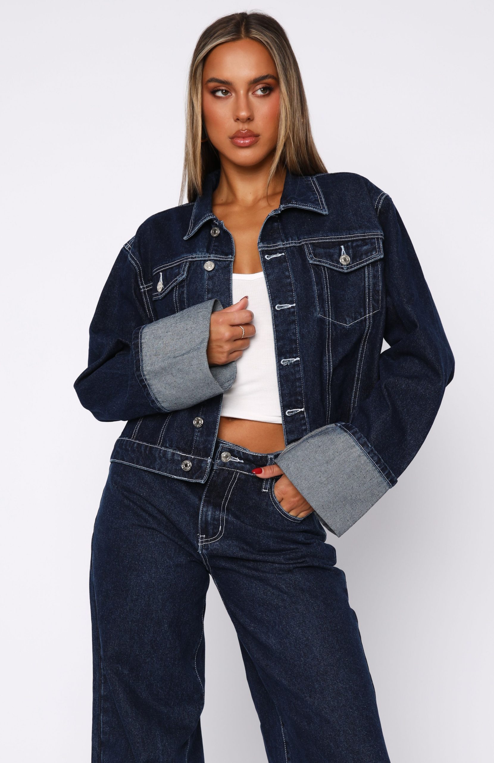 Charlotte Denim Jacket Dark Indigo - Image 2