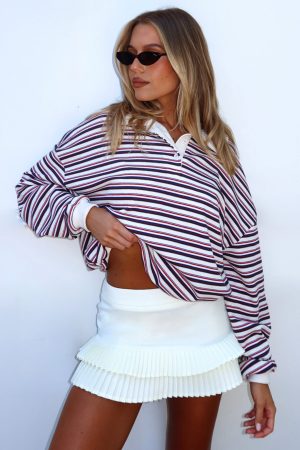 Cute Girl Pleated Mini Skirt Cream