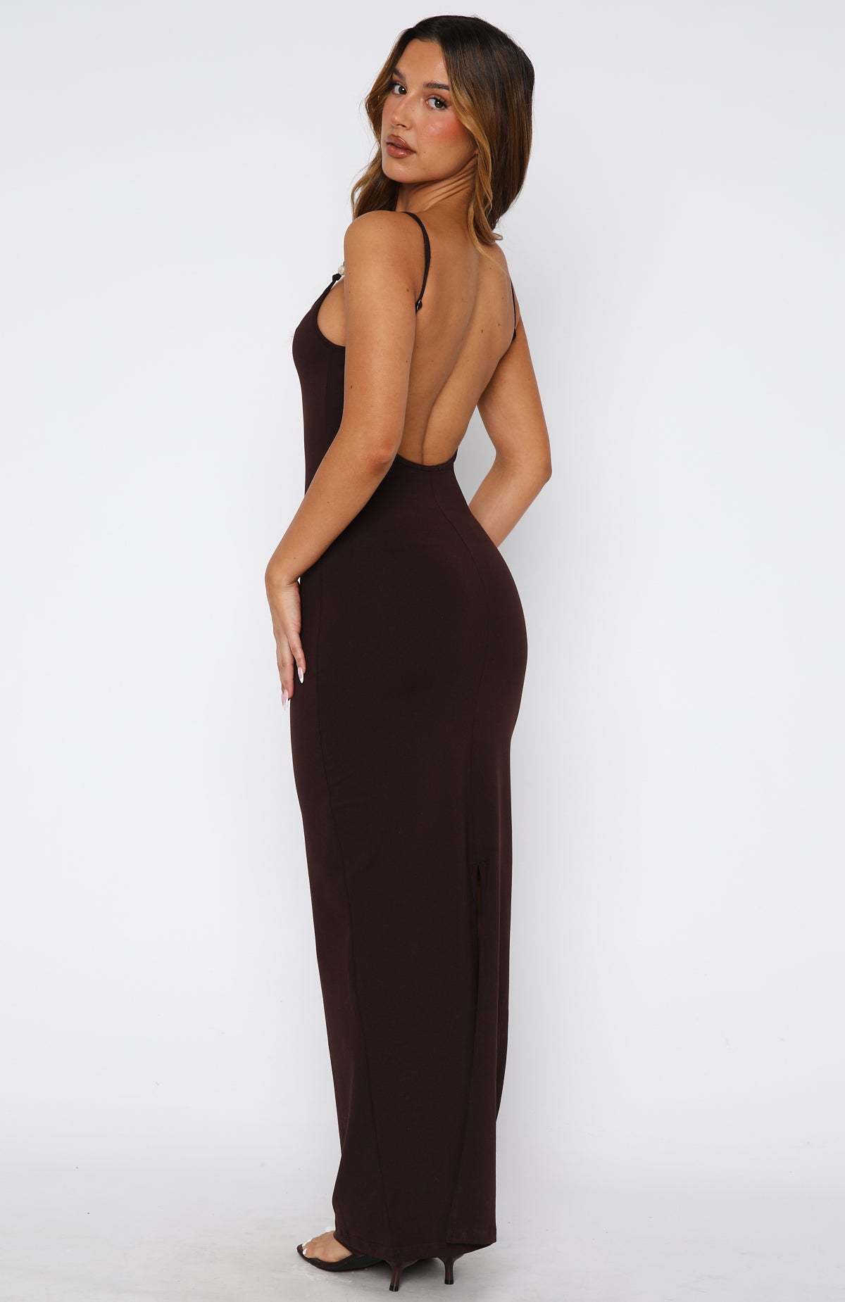 Trusting You Maxi Dress Dark Chocolate - Image 4