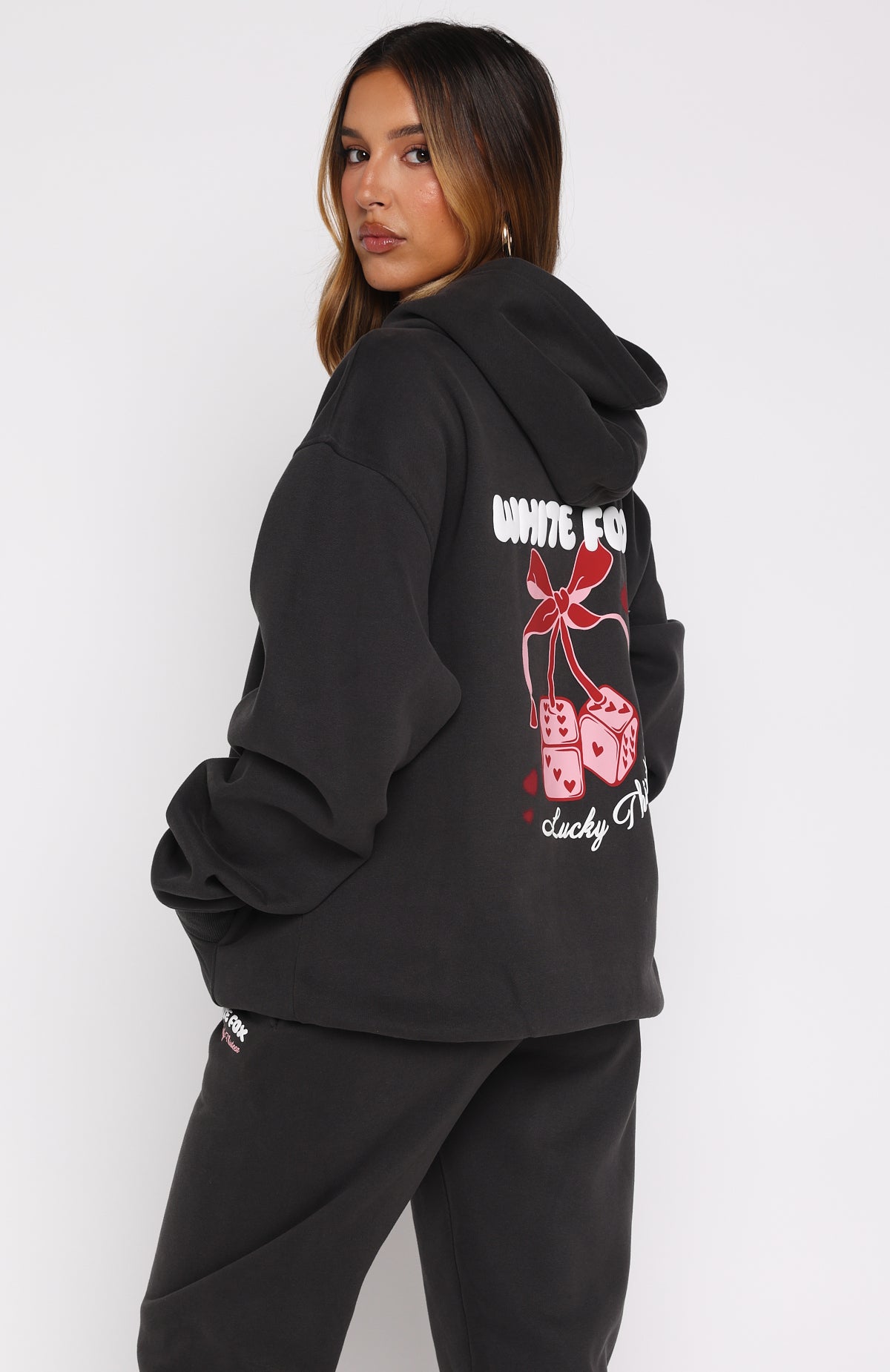 Lucky Thirteen Cheyenne Oversized Hoodie Charcoal - Image 4