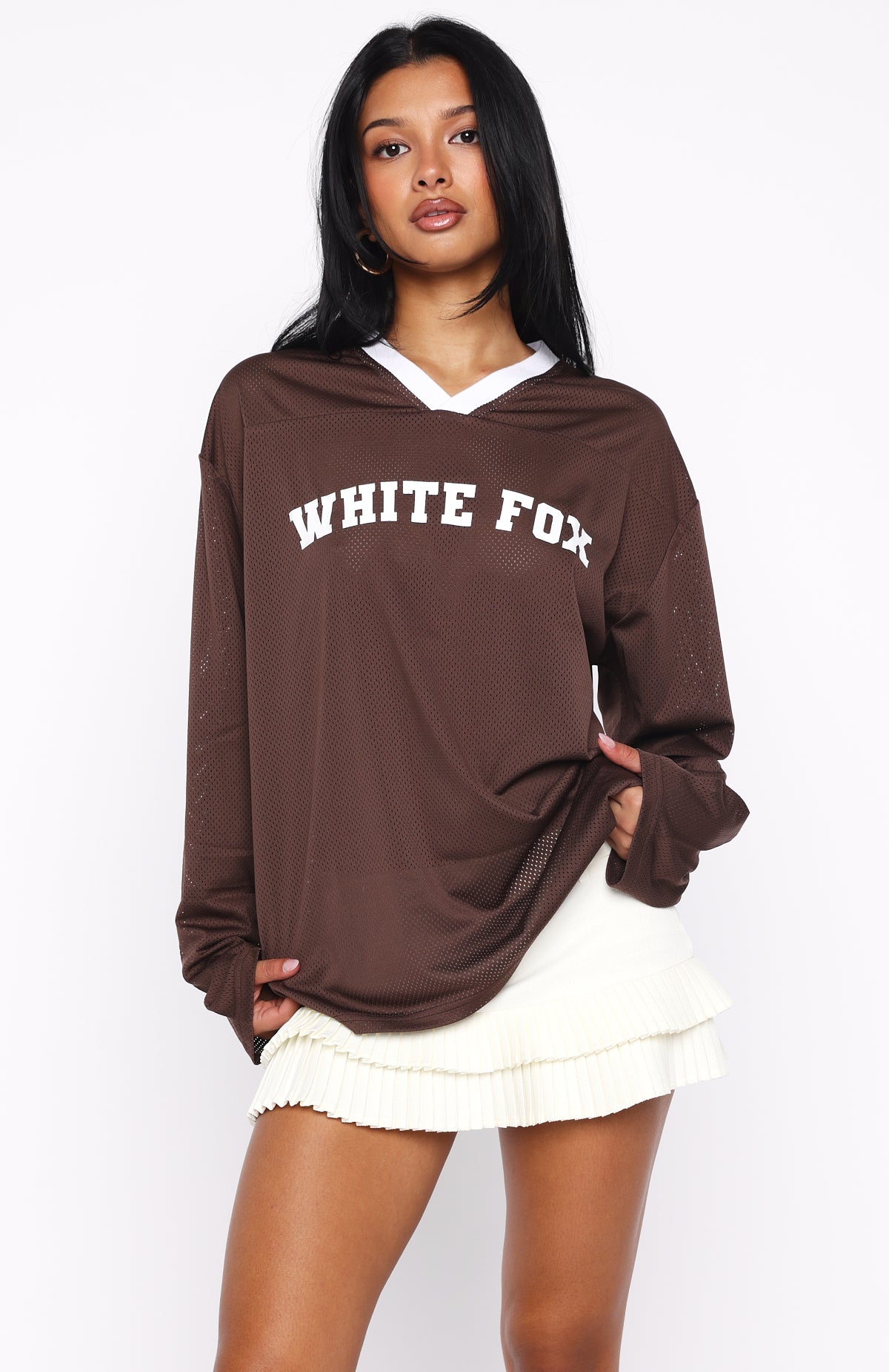 Ahead Of Schedule Long Sleeve Oversized Jersey Chocolate - Image 2
