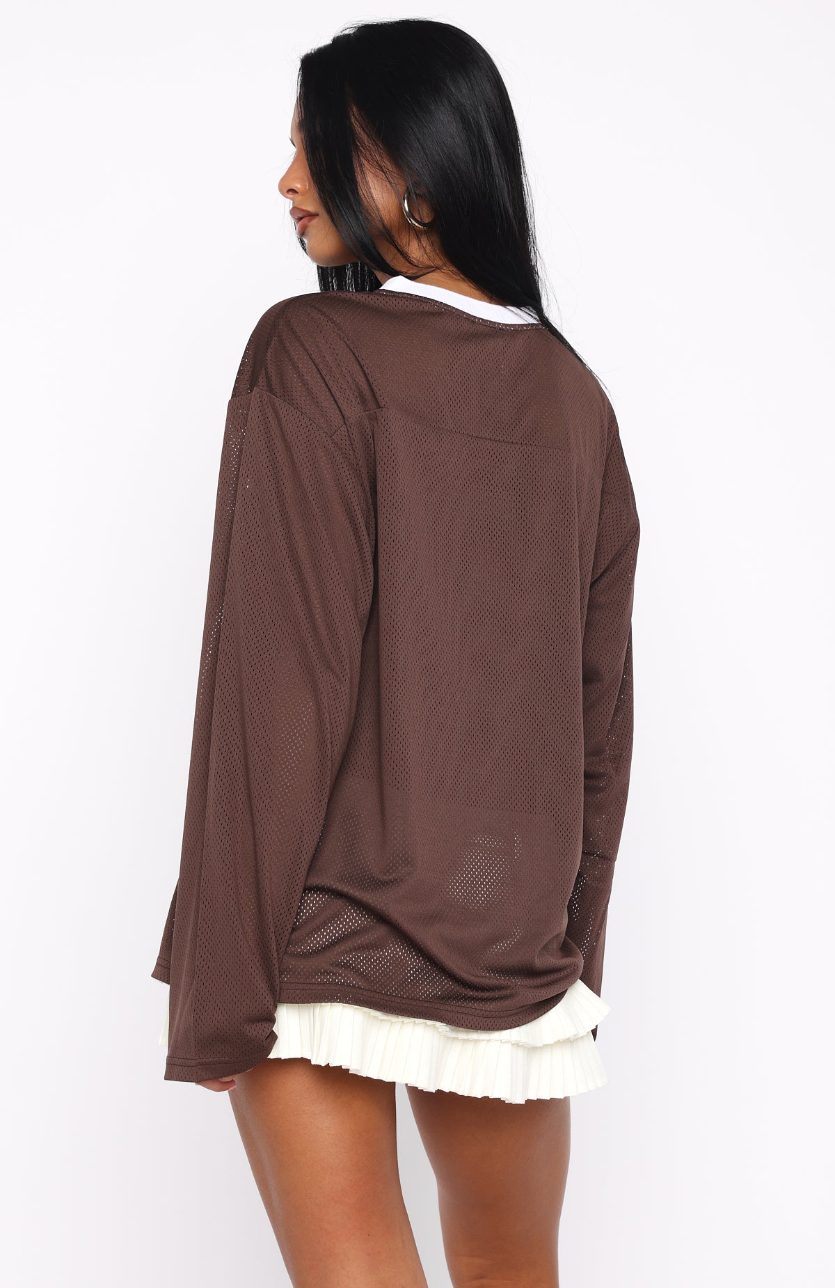 Ahead Of Schedule Long Sleeve Oversized Jersey Chocolate - Image 4