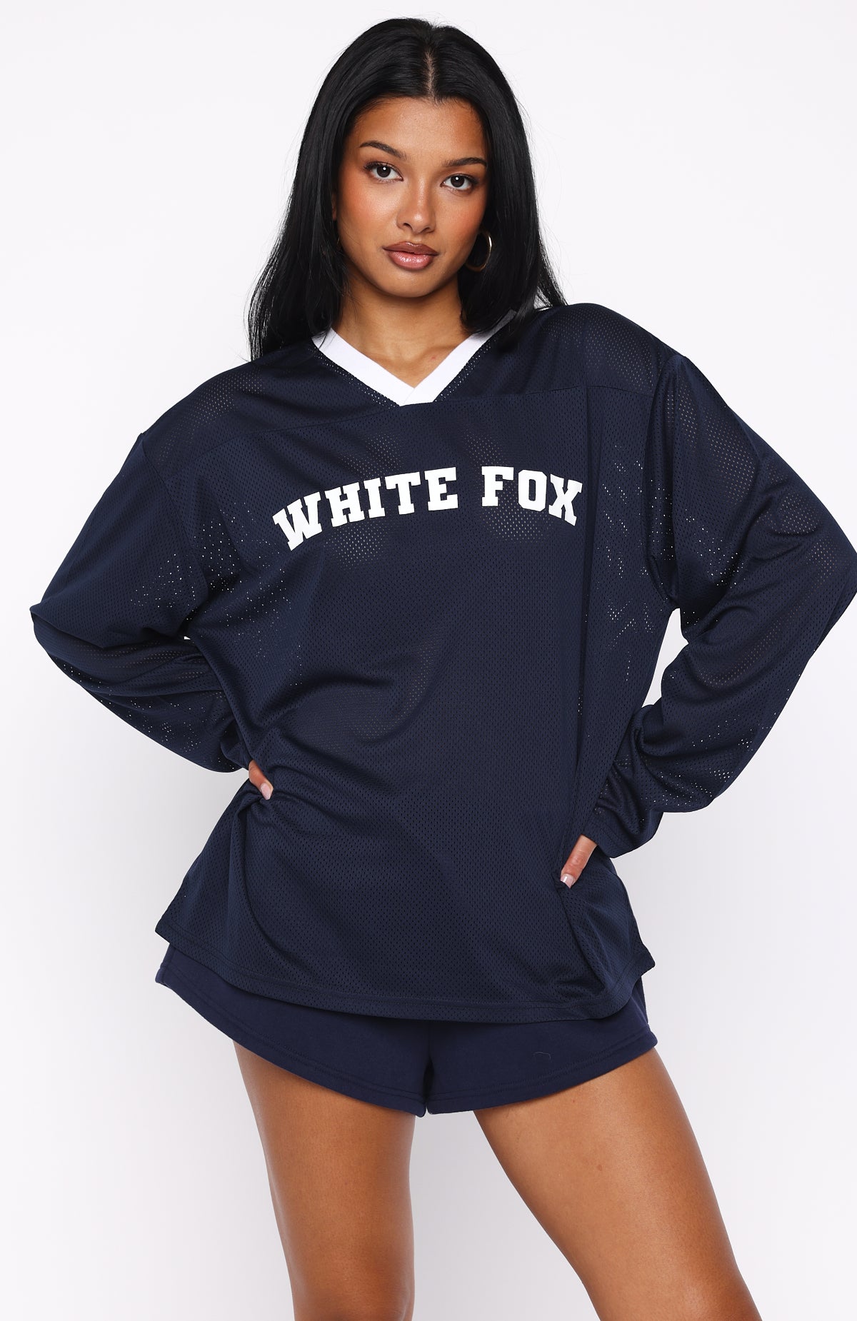 Ahead Of Schedule Long Sleeve Oversized Jersey Navy - Image 2
