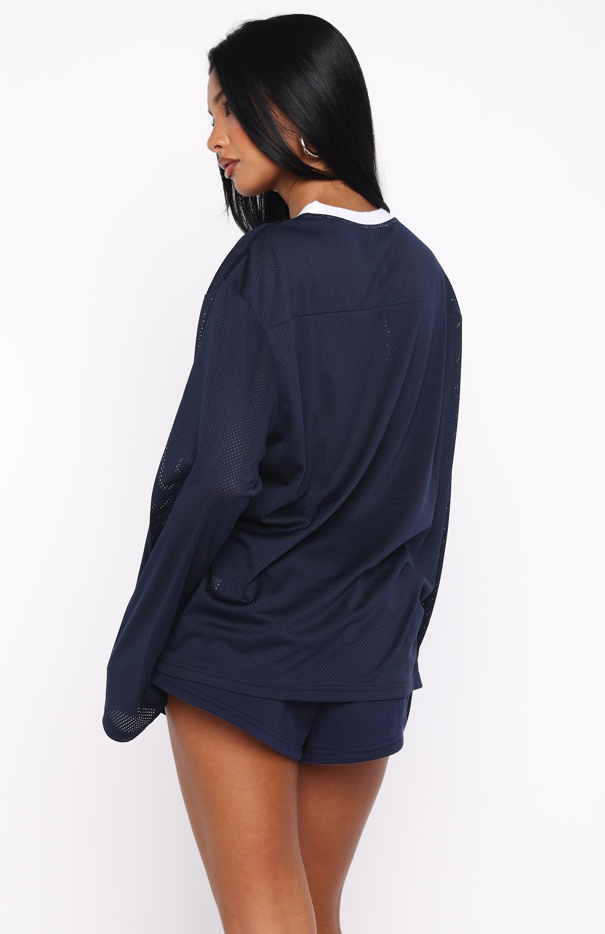 Ahead Of Schedule Long Sleeve Oversized Jersey Navy - Image 4