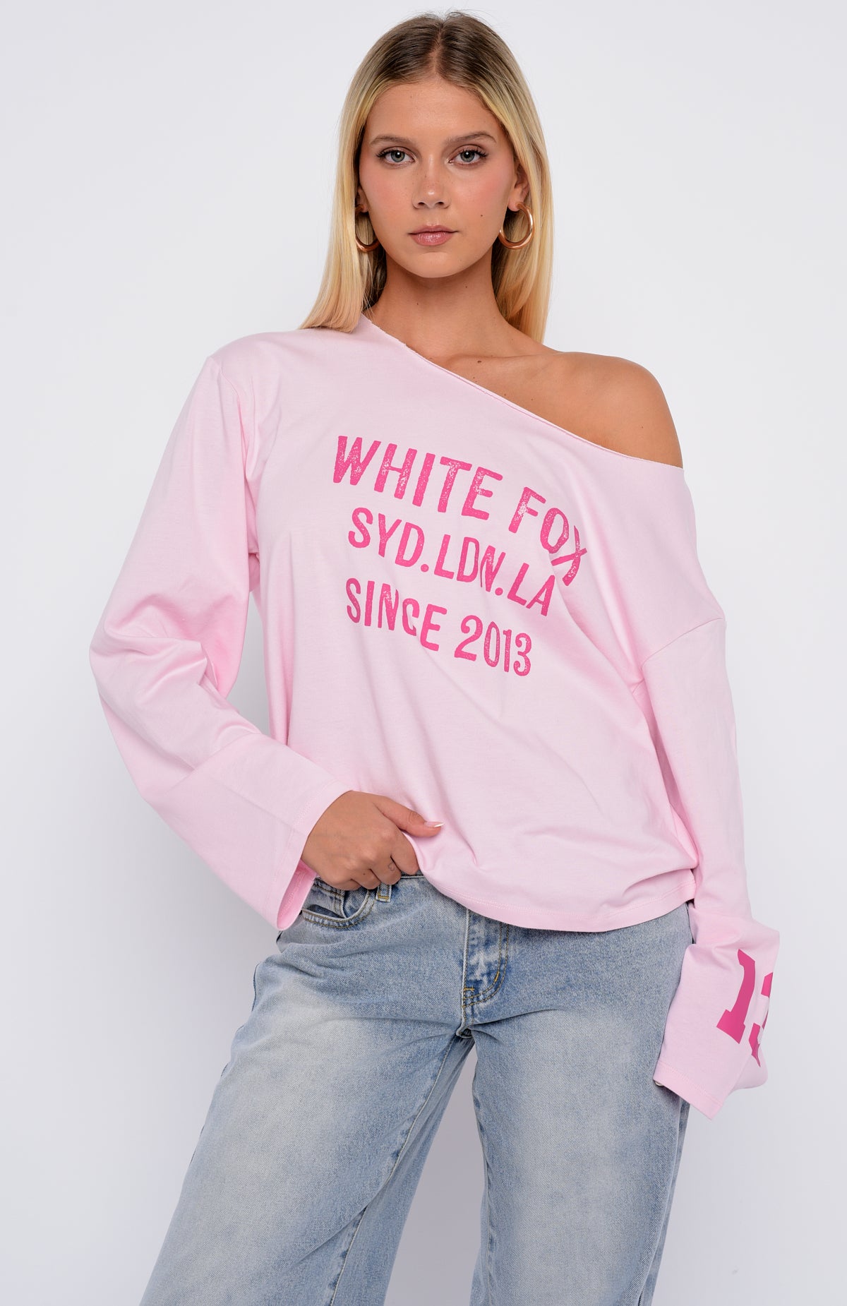 Topic Of Discussion Off Shoulder Oversized Long Sleeve Tee Posy - Image 2