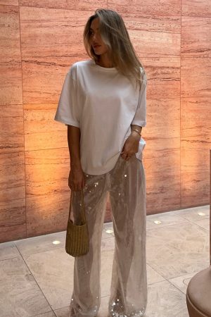 Caught Up In It Sequin Pants White