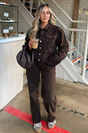 Charlotte Denim Jacket Chocolate Wash