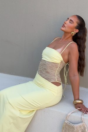 Compliment Me Maxi Dress Lemon