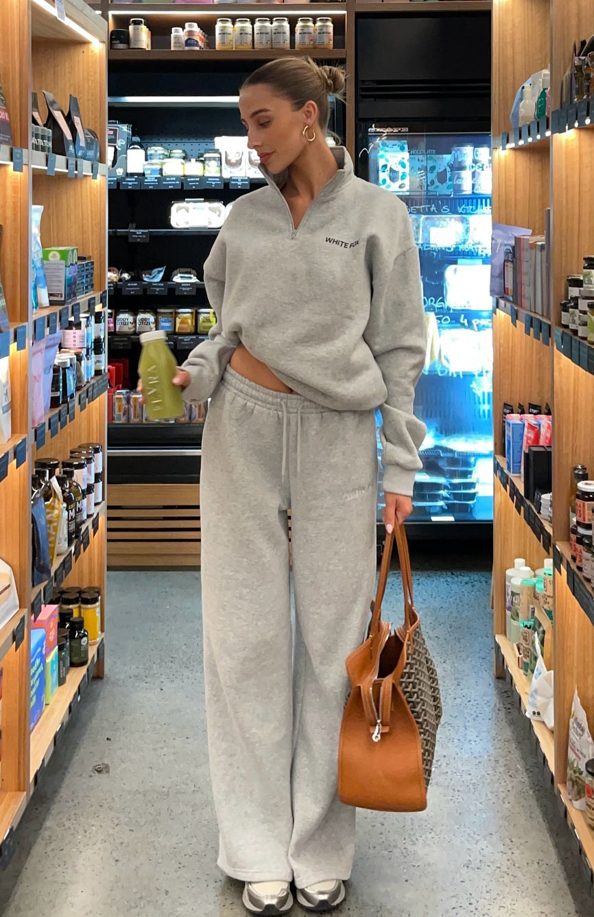 Core Classic Zip Front Sweater Dark Grey Marle - Image 5