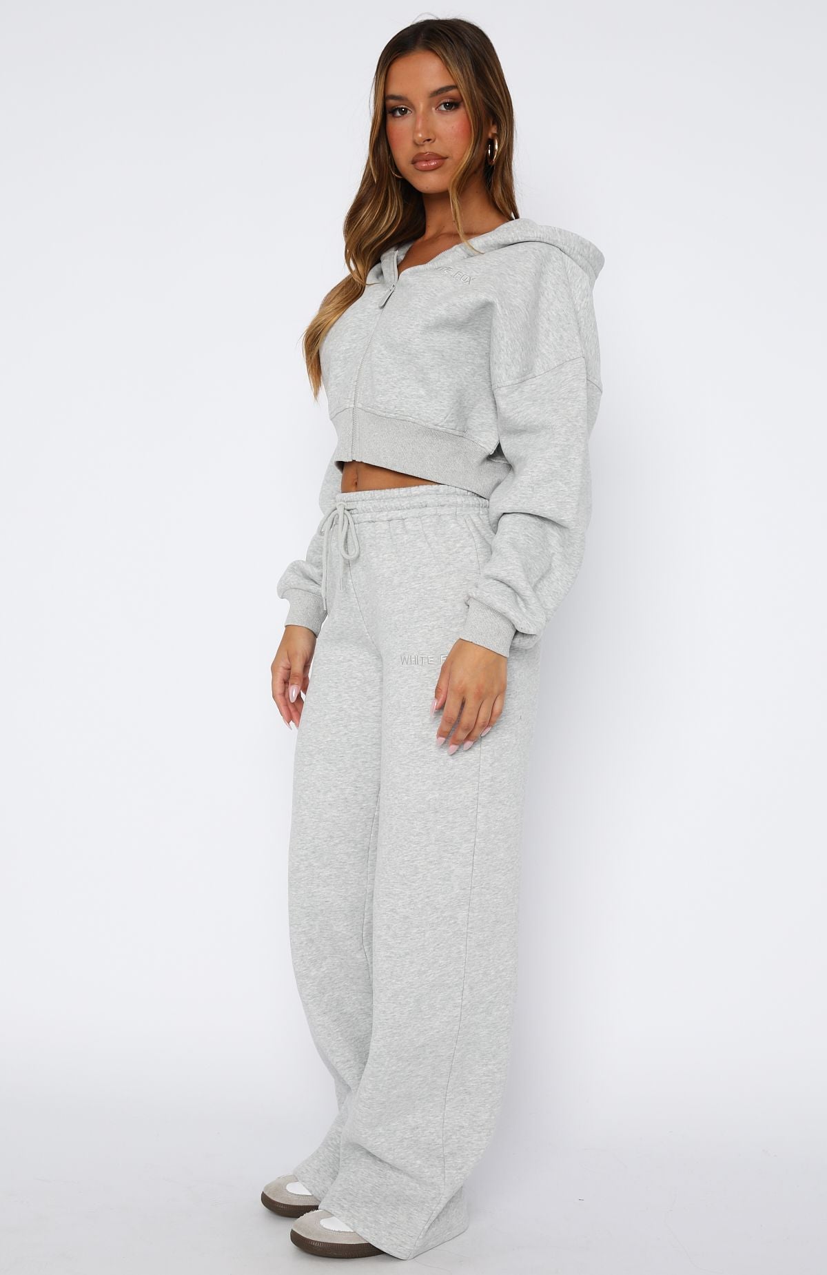 Stay Lifted Wide Leg Sweatpants Dark Grey Marle - Image 3