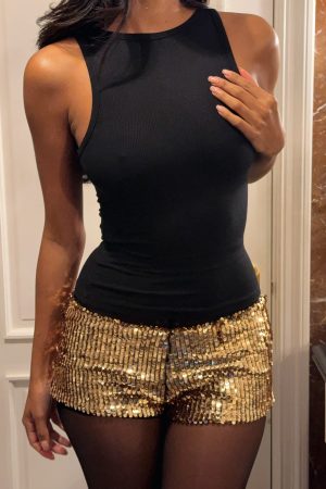 Bold Moves Sequin Shorts Gold