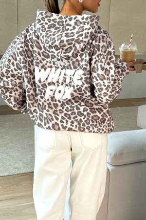 Offstage Printed Oversized Hoodie Leopard
