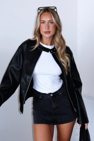 Don't Leave Me Denim Skort Black Acid